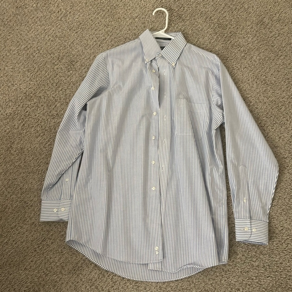 Stafford blue striped men’s Oxford dress shirt